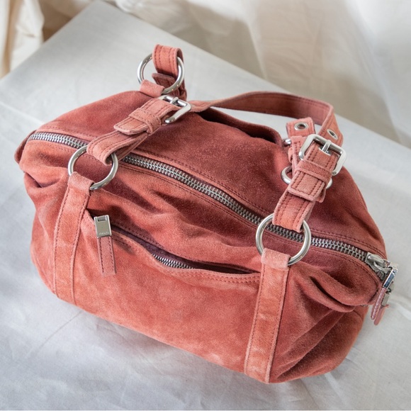 Prada Peach Suede Shoulder Bag - Picture 11 of 13